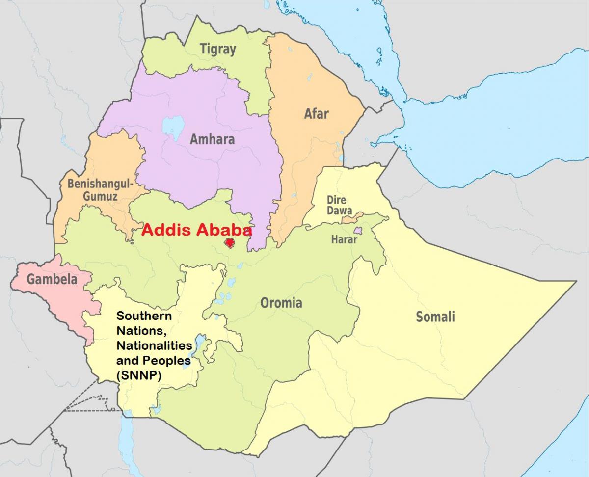 Ադիս-աբեբա, Եթովպիա աշխարհի քարտեզի վրա 