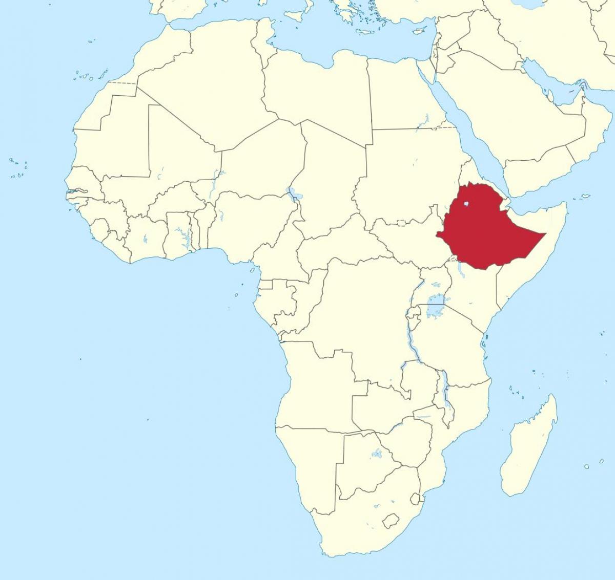 քարտեզ Աֆրիկայի, ի ցույց տալով Եթովպիայում