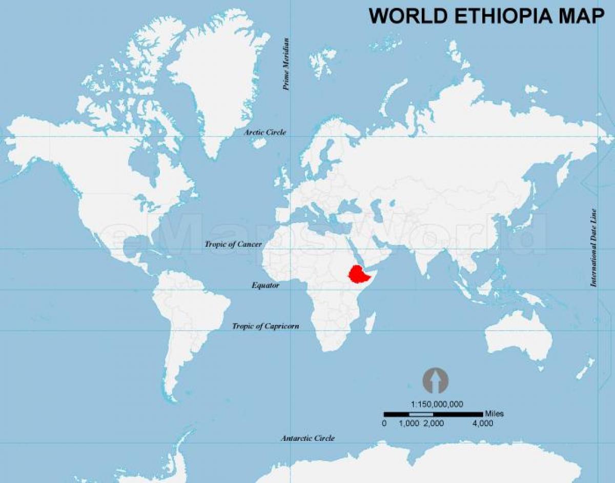 գտնվելու վայրը քարտեզի վրա Եթովպիա 