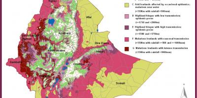 Քարտեզ Եթովպիայի մալարիայի