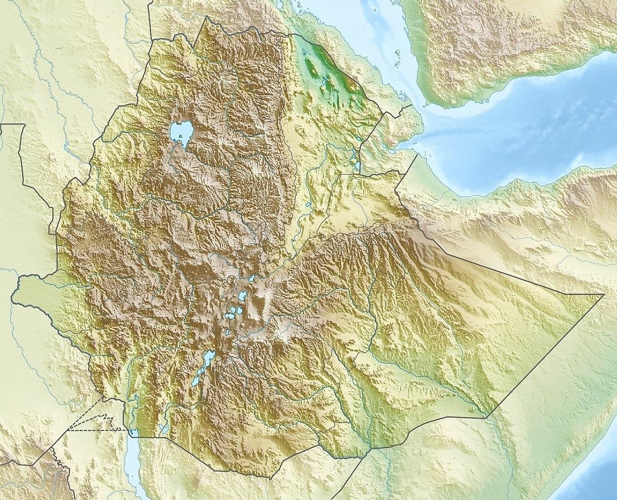 քարտեզ Եթովպացի mountains