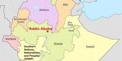 Ադիս-աբեբա, Եթովպիա աշխարհի քարտեզի վրա 